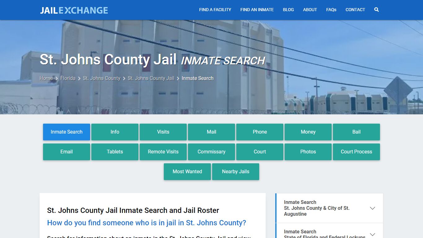Inmate Search: Roster & Mugshots - St. Johns County Jail, FL